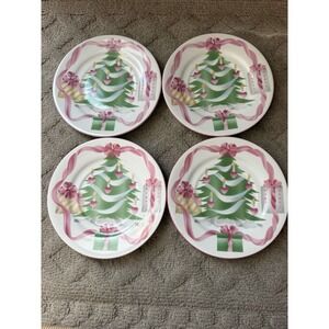4 Sango Home For Christmas Saucers Can Be Used As Dessert Or Bread Butter Plates